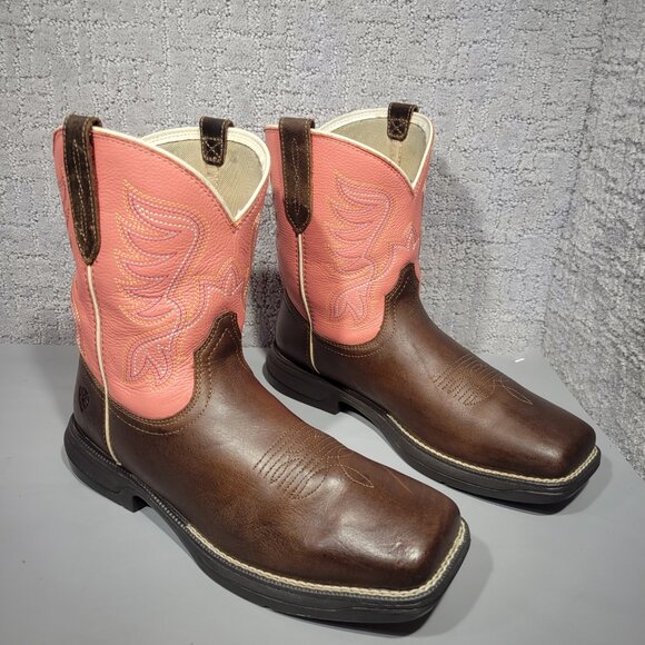 Ariat Anthem Shortie Myra Women’s Size US 10B Brown Pink Leather Cowboy Boots. - Picture 6 of 12